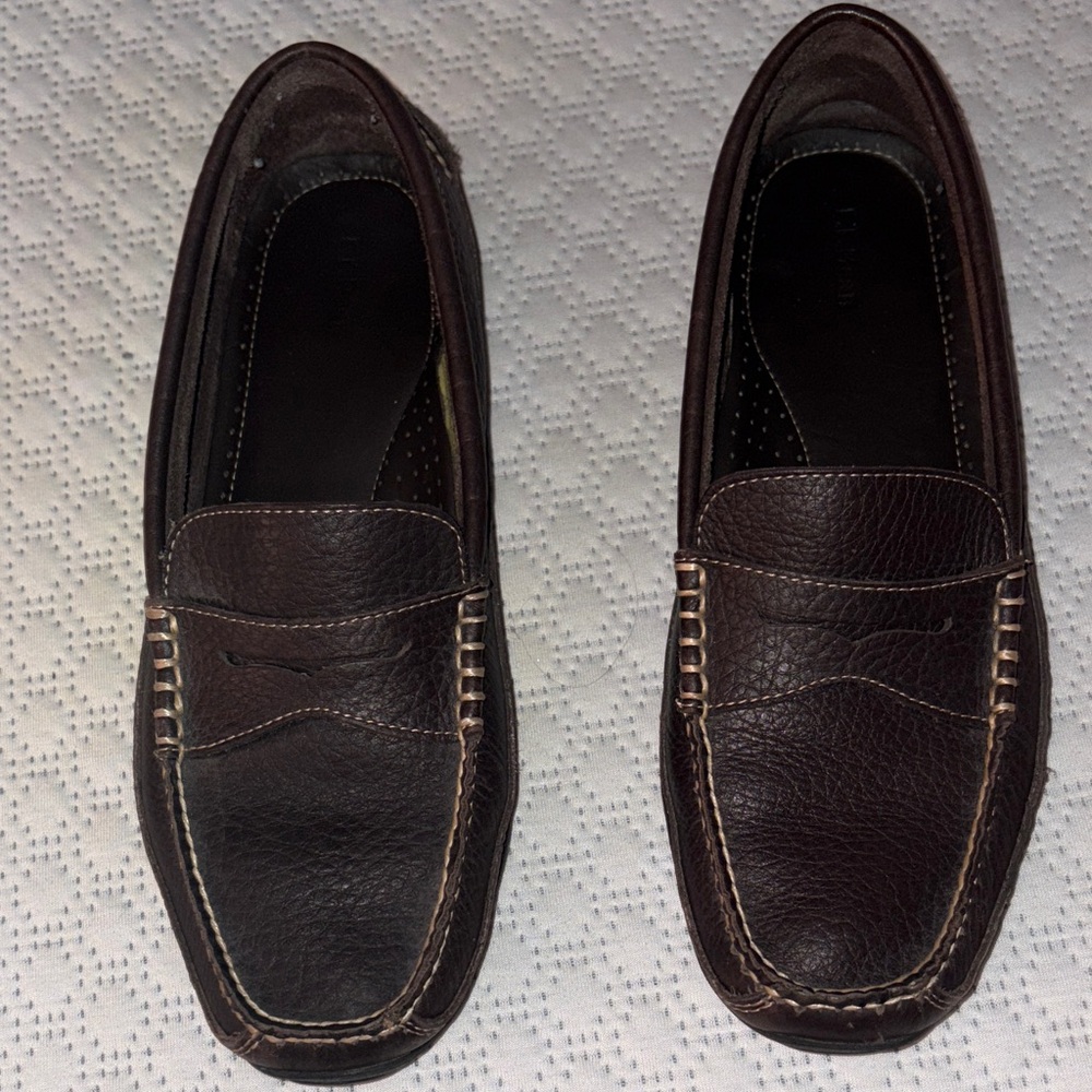 L.L. Bean Dark Brown Leather Slip-On Loafers